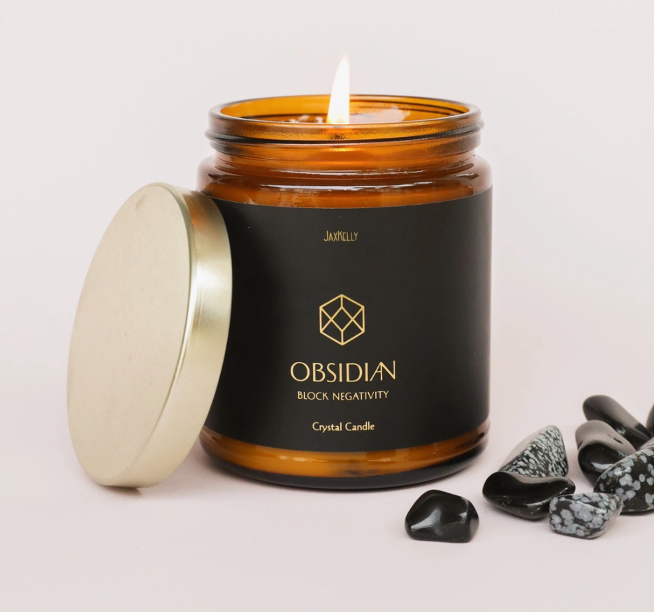 Crystal Candle Obsidian L A R K Mountain Modern