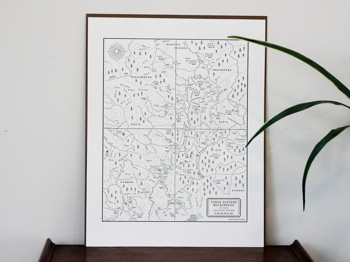 Three Sisters Map Print – L A R K | Mountain Modern